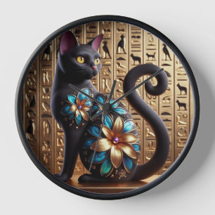 エジプト黒猫 壁時計