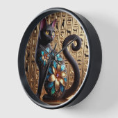 エジプト黒猫 壁時計 (傾斜)