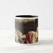 エジプト1628年への飛行の残り ツートーンマグカップ (中央)