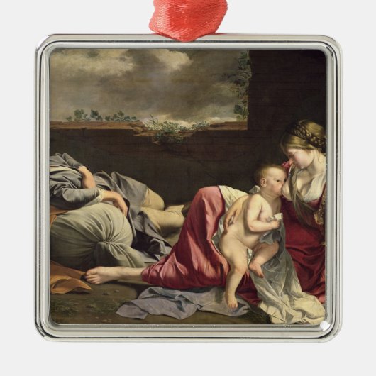 エジプト1628年への飛行の残り メタルオーナメント (正面)