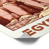 エジプト、アブシンベルテンプルイラストレーションはがき ポスター (角)