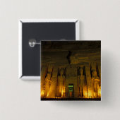 エジプト、アブ·シンベル、スモールの照らされた正面 缶バッジ (正面&裏面)