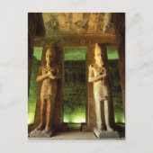 エジプト、アブ・シンベル、ラムセス二世の像。 ポストカード (正面)