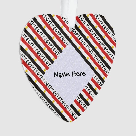 エジプト エジプト国旗 タイル 名前入り カスタマイズ オーナメント (正面)