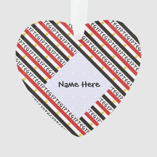 エジプト エジプト国旗 タイル 名前入り カスタマイズ オーナメント (裏面)