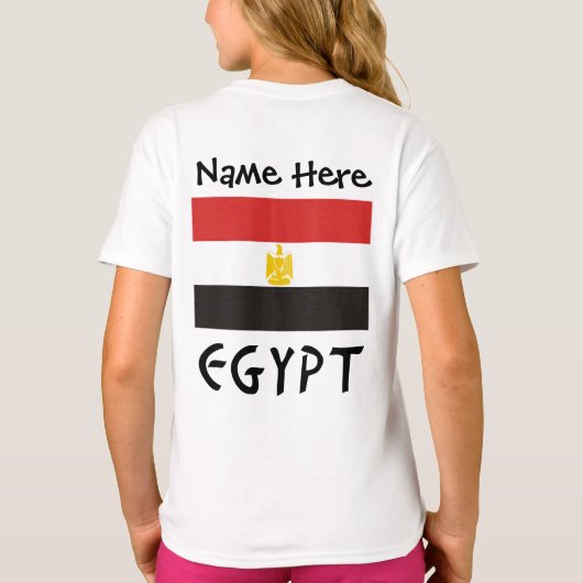 エジプト エジプト国旗 名前入りカスタマイズ Tシャツ (裏面)