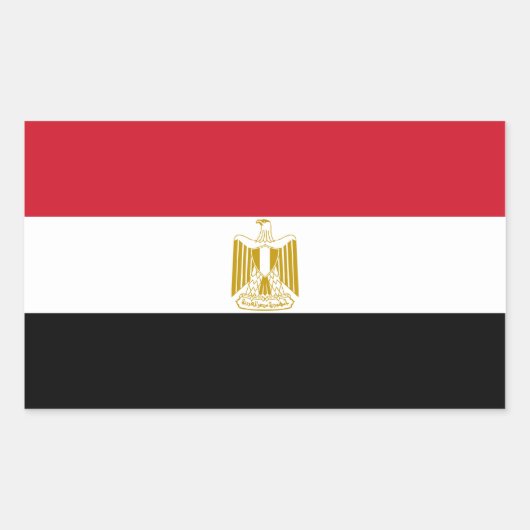 エジプト/エジプト国旗 長方形シール (正面)