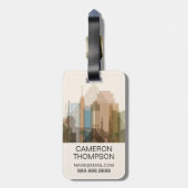 エジプト，カイロ |スカイライン ラゲッジタグ (裏面縦)