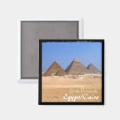 エジプト、カイロ、ピラミッド、ギザ3号（磁石） マグネット (正面/裏面)