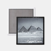 エジプト、カイロ、ピラミッド、ギザ（磁石） マグネット (正面/裏面)