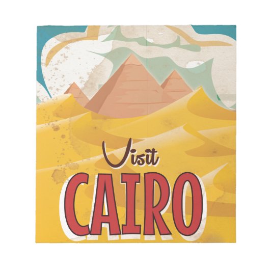 エジプト カイロ ヴィンテージ 旅行 ポスター ノートパッド (正面)