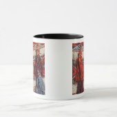 エジプト、ギザ。ピラミッドのラクダの毛布 マグカップ (中央)