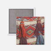 エジプト、ギザ。ピラミッドのラクダ毛布 マグネット (正面/裏面)