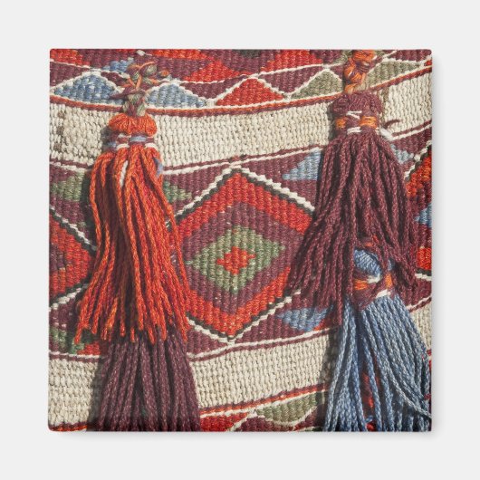 エジプト、ギザ。ピラミッドのラクダ毛布 マグネット (正面)