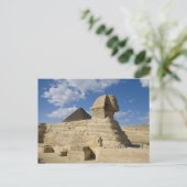エジプト、ギザ。偉大なスフィンクスが2より上にそびえる ポストカード (スタンド正面)