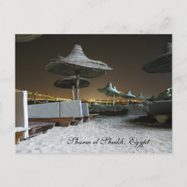 エジプト、シャルム・エル・シェイクの夜のパラソル ポストカード