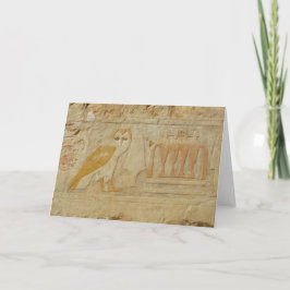 エジプト、ハトシェプスト寺、フクロウ・ヒエログリフ詳細 カード