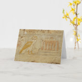 エジプト、ハトシェプスト寺、フクロウ・ヒエログリフ詳細 カード (黄色い花)