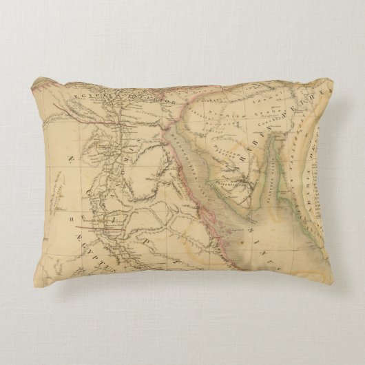 エジプト、パレスチナおよびアラビア地図 アクセントクッション (正面)