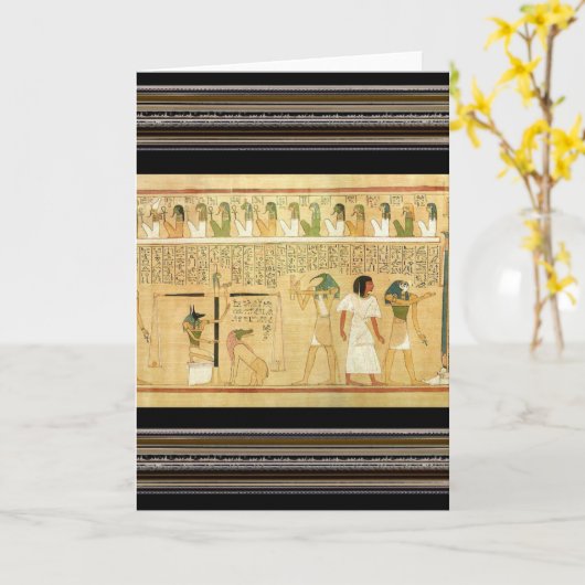 エジプト-ヒエログリフのグリーティングカード カード (黄色い花)