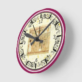 エジプト・ヒエログリフの壁掛け時計 ラウンド壁時計 (傾斜)