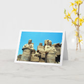 エジプト、ルクソールの古代の彫像 カード (黄色い花)