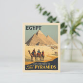 エジプト ヴィンテージ トラベル ポスター - ギザのピラミッド ポストカード (スタンド正面)