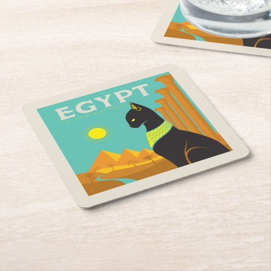 エジプト | 線条旗の地 スクエアペーパーコースター (アングル)