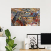 エジプト《鳥》ハヤブサプリント ポスター (ホームオフィス)