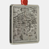 エジプト、c.1625 (版木、銅版、版画のアレキサンドリアの町の地図 メタルオーナメント (右)