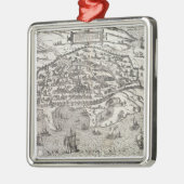 エジプト、c.1625 (版木、銅版、版画のアレキサンドリアの町の地図 メタルオーナメント (左)