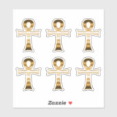 エジプトAnkh記号フェイクシルバー金属セットの6 シール (シート)