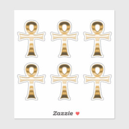 エジプトAnkh記号フェイクシルバー金属セットの6 シール