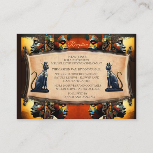 エジモダンプト、イスラム、アラビア語、アフリカデザイン エンクロージャーカード (正面)