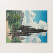エジンバラのスコット記念碑 日本の浮世絵 ジグソーパズル (横)
