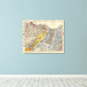 エジンバラの地質図 キャンバスプリント (インサイチュ (ウッドフロア))