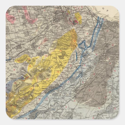 エジンバラの地質図 スクエアシール (正面)