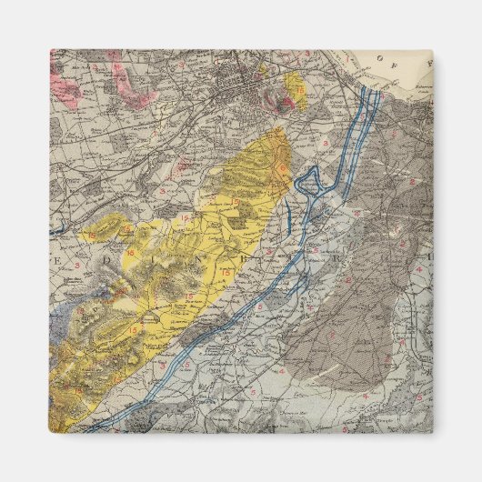 エジンバラの地質図 マグネット (正面)