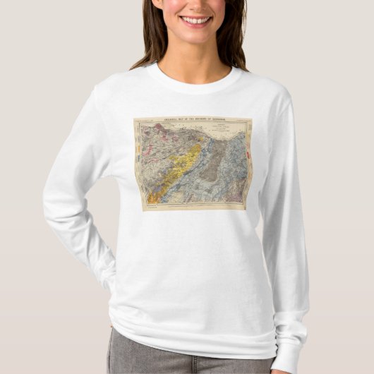 エジンバラの地質地図 Tシャツ (正面)