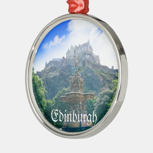 エジンバラの城はプロダクトをカスタマイズ メタルオーナメント (左)