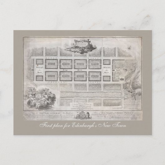 エジンバラの新市街の第一計画 ポストカード (正面)