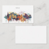 エジンバラの水彩画都市スカイライン 名刺 (正面/裏面)