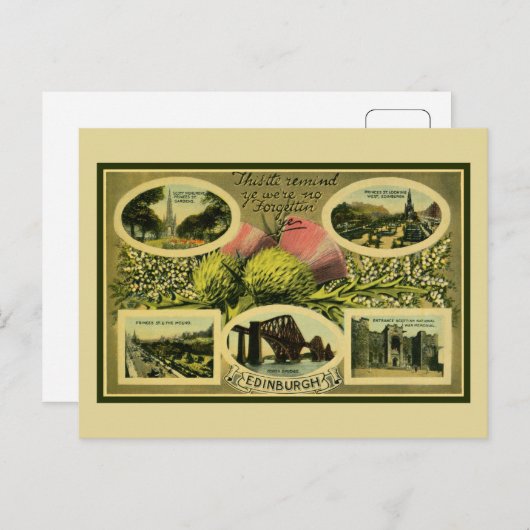 エジンバラより1900年代のヴィンテージの挨 ポストカード (正面/裏面)