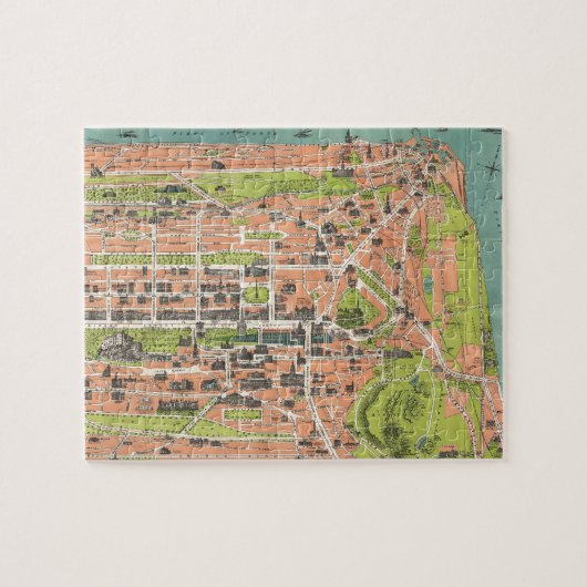エジンバラスコットランド(1935年)のヴィンテージの地図 ジグソーパズル