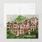 エジンバラ葉書（城の隣の家） ポストカード (正面/裏面)