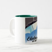 エジンバラ・スコットランドアンブレラ旅行ポスター ツートーンマグカップ (正面左)