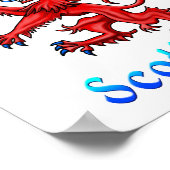 エジンバラ・スコットランドライオン横行スコットランド国旗 ポスター (角)