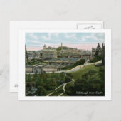 エジンバラ，スコットランド城ヴィンテージ ポストカード (正面/裏面)