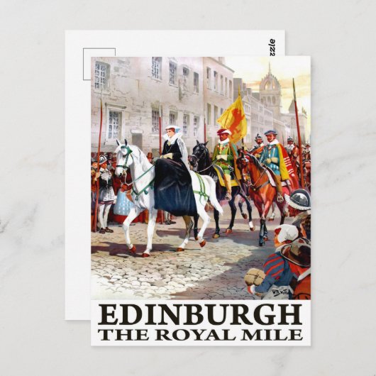 エジンバラ,王室のマイル,イギリス,ヴィンテージ旅行 ポストカード (正面/裏面)