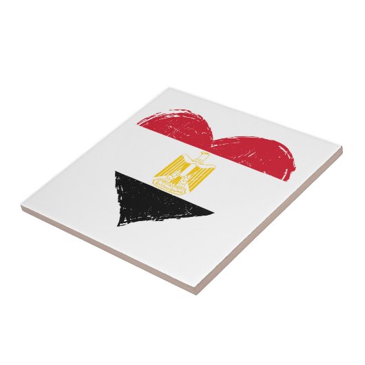 エジ動揺してプト国旗のハートセラミックタイル タイル (側面)